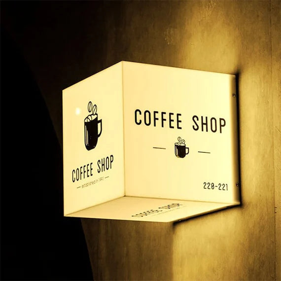 Custom Hanging Restaurant Light Box Sign | LED Burger Shop Display Board | Illuminated Storefront Branding Signage for Fast Food Outlet
