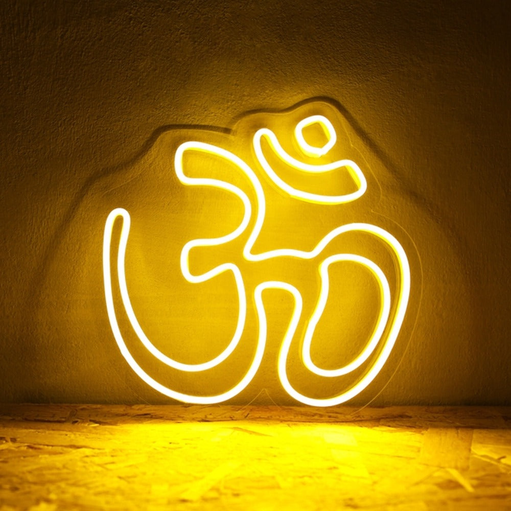 om yellow Neon art sign LED strip Custom Neon Sign Customized Neon Light Wall Decor Gifting
