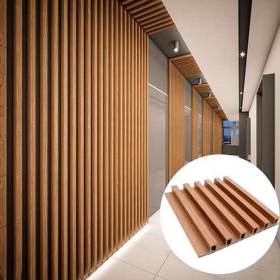 The Seven Colours WPC Wall Panel For Living Room Wall Decor | Interior Design | Interior Decoration | WPC Louvers (8.5 x 110 Inches) (Color- Walnut)