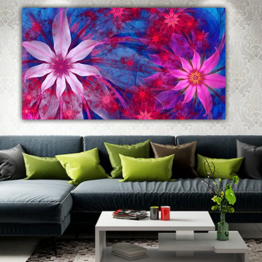 Abstract Canvas Painting Flower Wall Art Frame for Living Room Wall Decoration