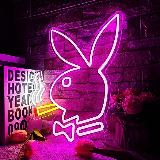 Playboy Bunny Neon Sign Board | Pink LED Custom Neon Light