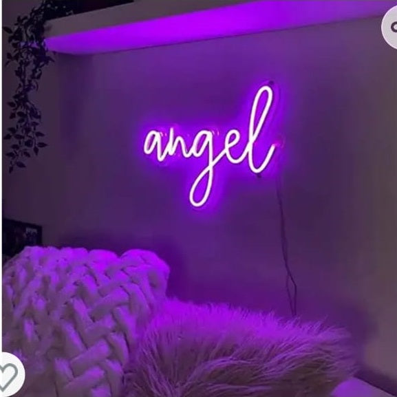 LED Neon Light Sign Angel Word | Custom Neon Sign