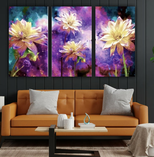 Canvas Painting Flower Art Frame for Living Room Wall Decoration