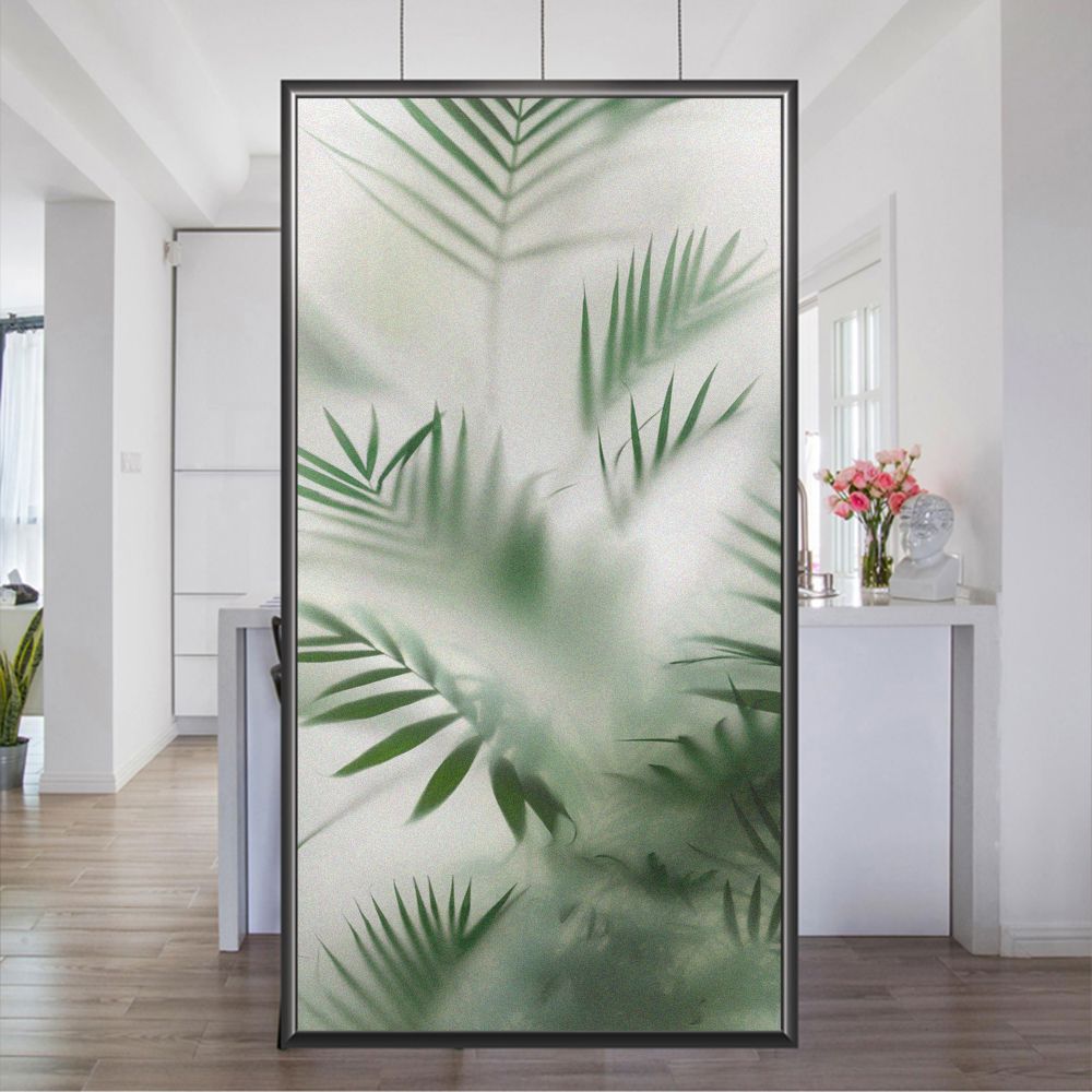 Bamboo Design Frosted Glass Film for Doors & Windows | Decorative Nature Privacy Vinyl for Home & Office | Printed Glass Sticker