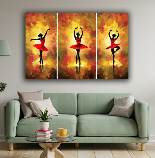 Handmade Canvas Painting A Dancing Girl Abstract Wall Art Frame for Wall Decoration