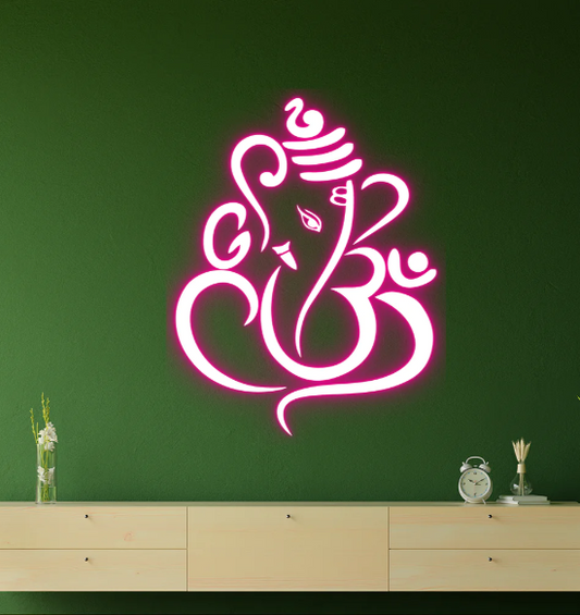 Aesthetic Brilliance: Personalized LED Neon Lights with Lord Ganesha's Grace (The Seven Colours)