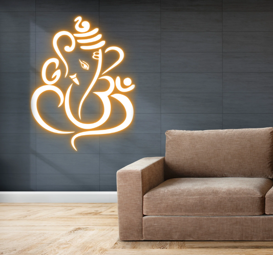 Bring Home the Divine Glow with Lord Ganesha LED Neon Signs