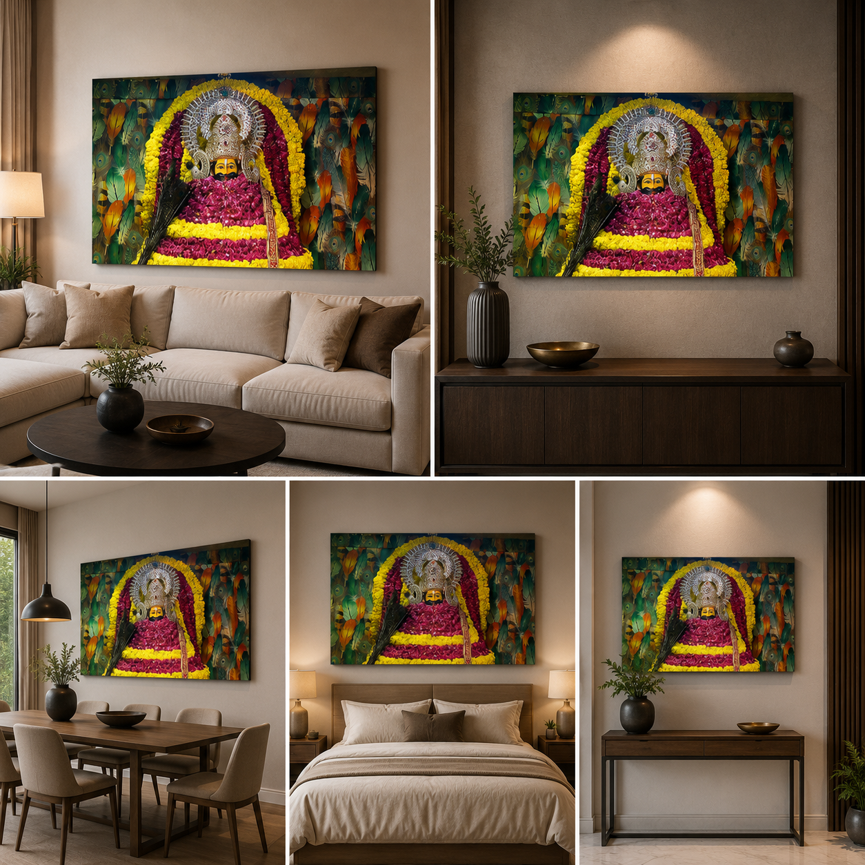 Khatu Shyam ji Photo Wall Frame for Living Room Wall Decor