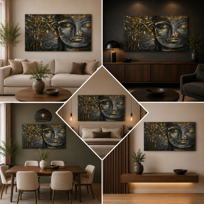Lord Buddha Painting Canvas wall Frame for Wall Decor