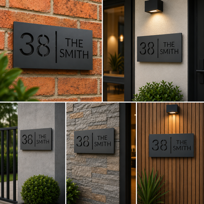 Premium Custom Metal House Number Address Plaque for Modern Home & Commercial Entrances