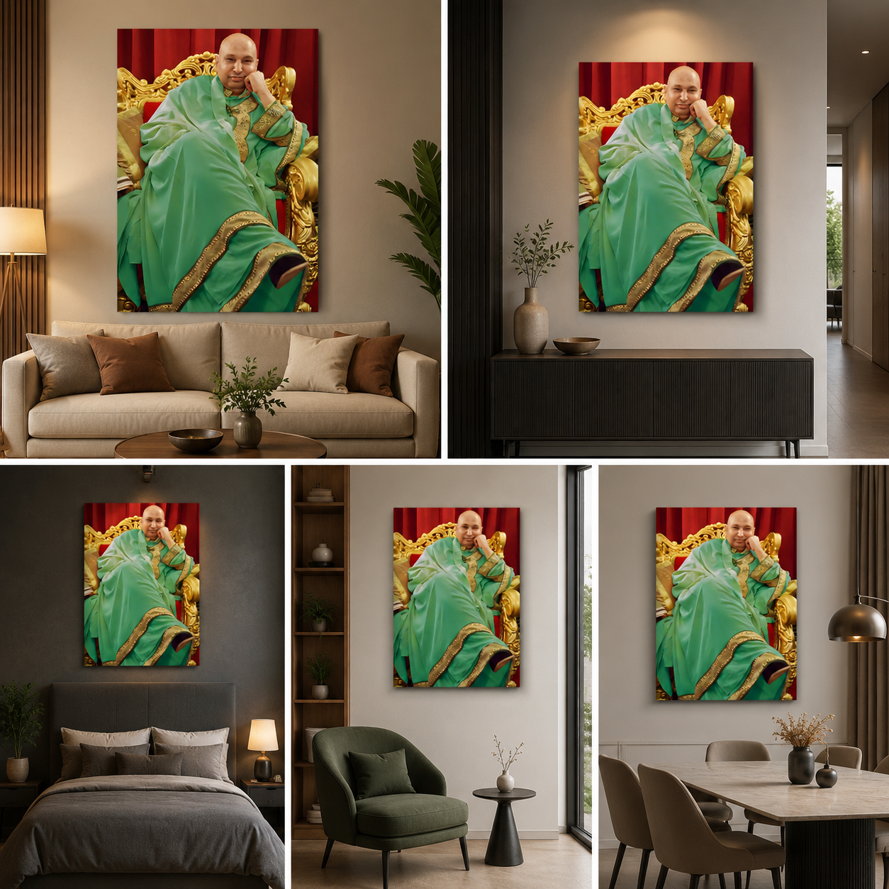 Guruji Swaroop Portrait Canvas Painting Frame | Divine Wall Art for Living Room