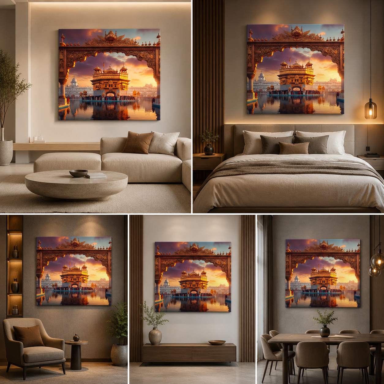 Golden Temple Darbar Sahib Wall Painting – Harmandir Sahib Spiritual Canvas Art