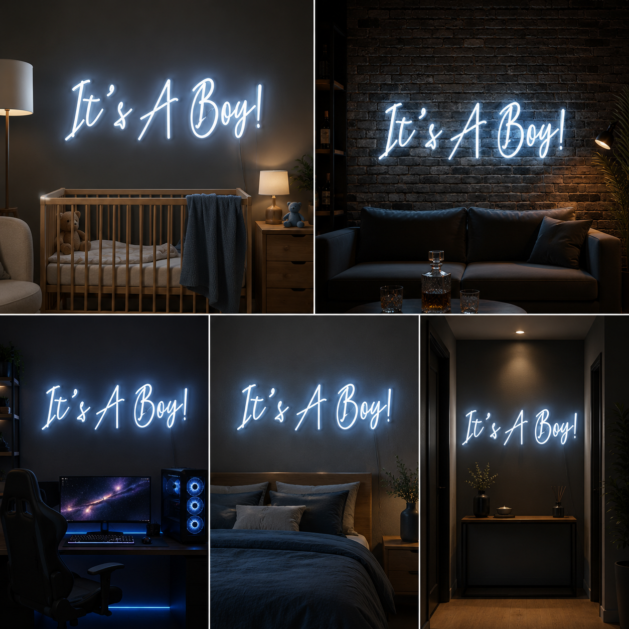 It’s A Boy Neon Sign Board | Blue LED Custom Neon Light for Baby Shower, Gender Reveal & Nursery Decor