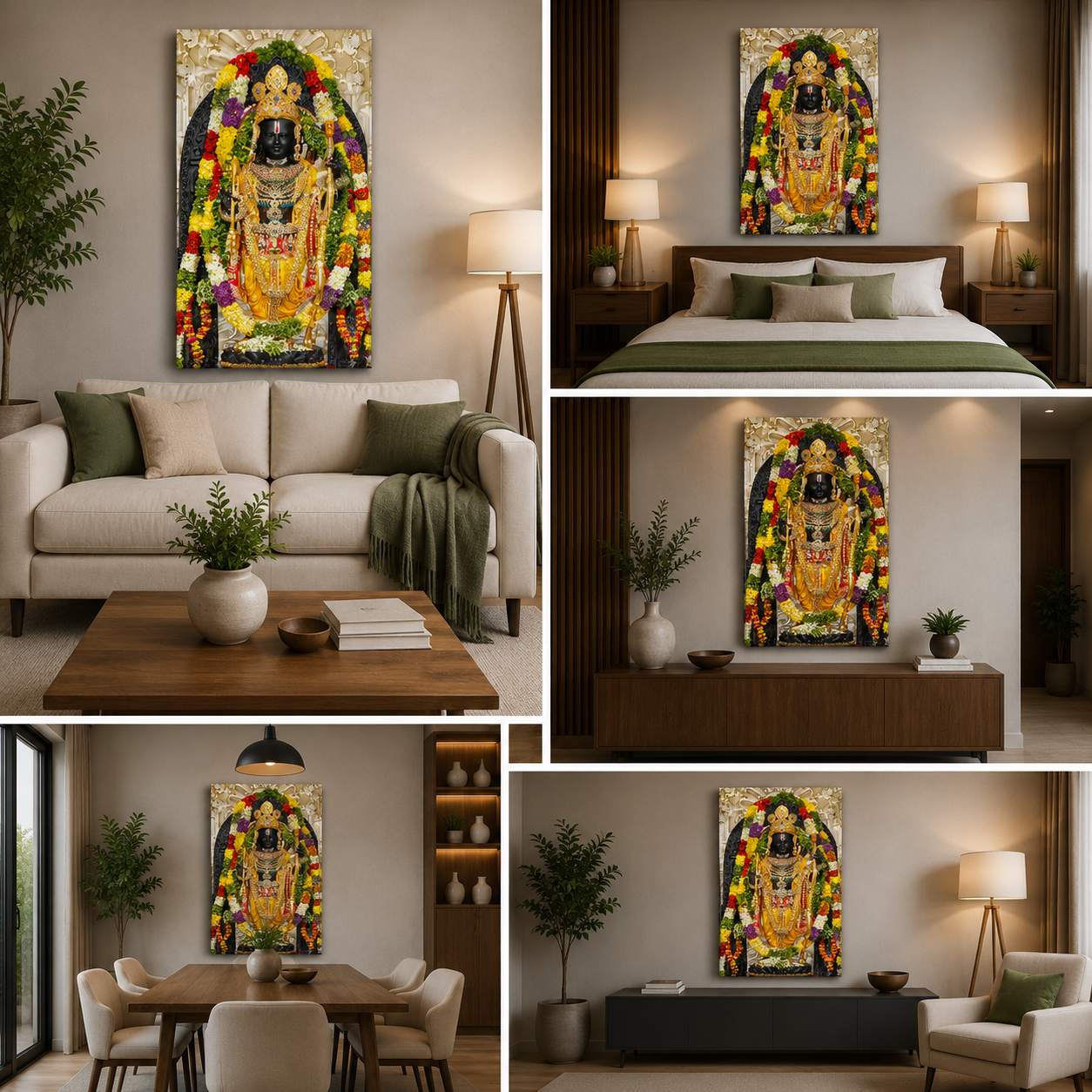 Lord Ram Ayodhya Temple Canvas Painting Wall Decor