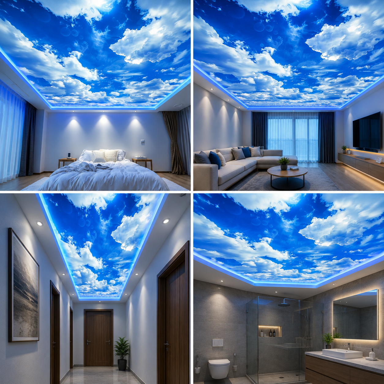 LED Fabric Light Box Ceiling | Backlit Sky Ceiling Panel for Homes & Interiors
