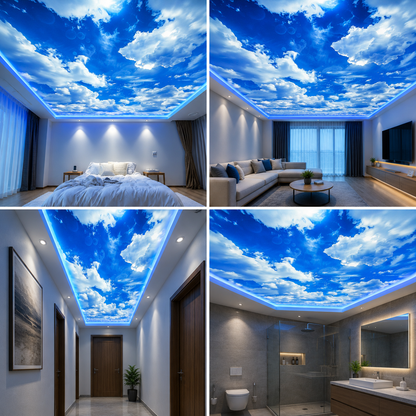 LED Fabric Light Box Ceiling | Backlit Sky Ceiling Panel for Homes & Interiors