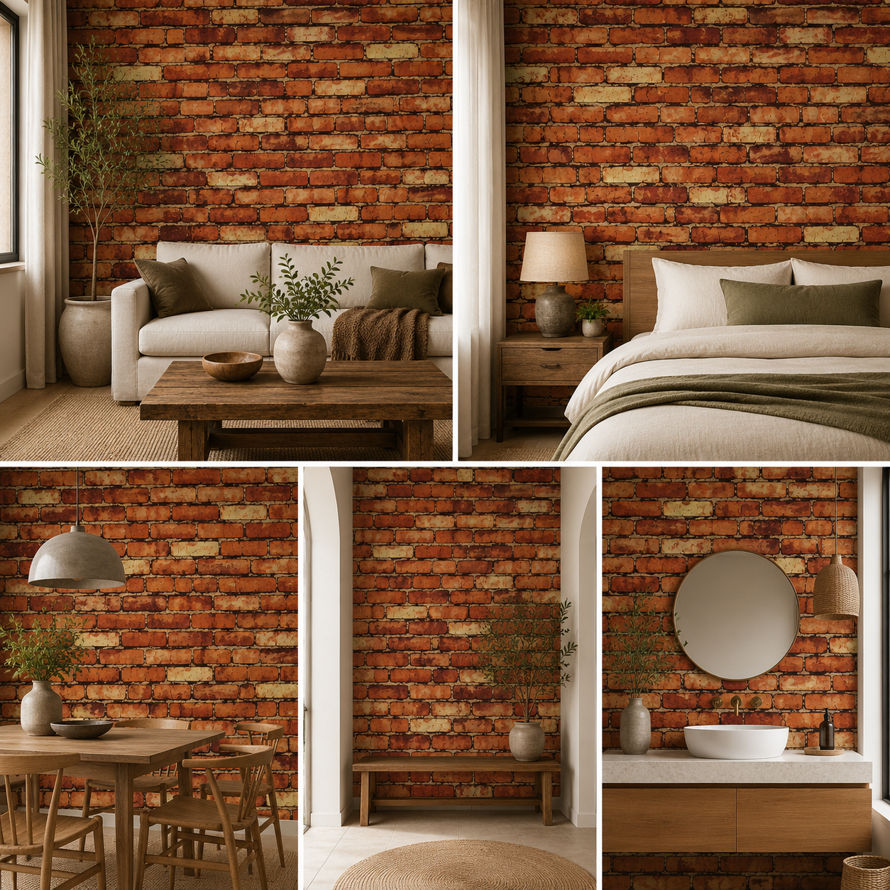 self Adhesive Wallpaper DIY Peel and Stick Wall Stickers for Living Room, Bedroom, Office (Brick Design, 45x 600 cm)