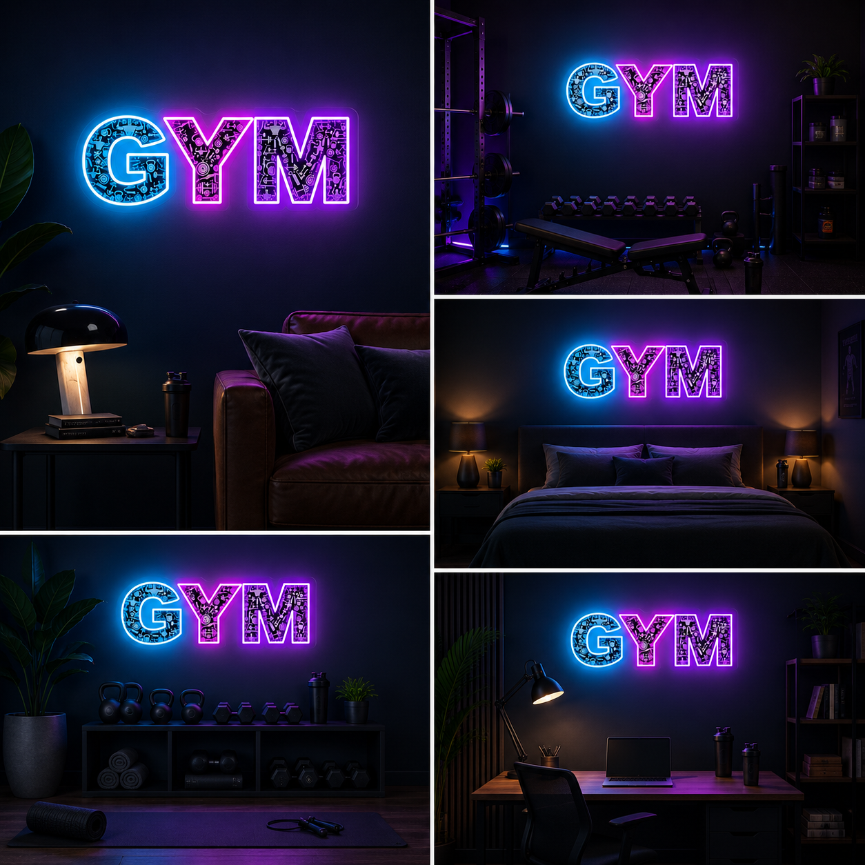 GYM Custom Neon Sign Board | Fitness Neon Light Board | Custom Neon Light | Neon Sign Board Customised (24 By 15 Inches)