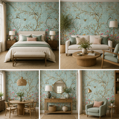 Premium Floral Wallpaper for Living Room