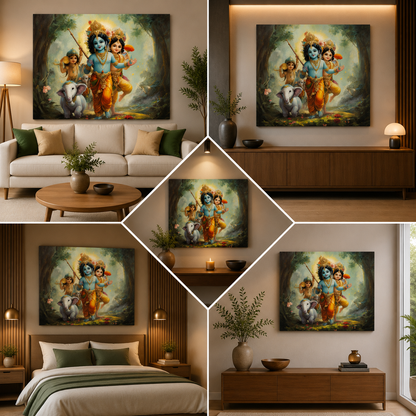 Lord Krishna Painting | Canvas Painting Frame
