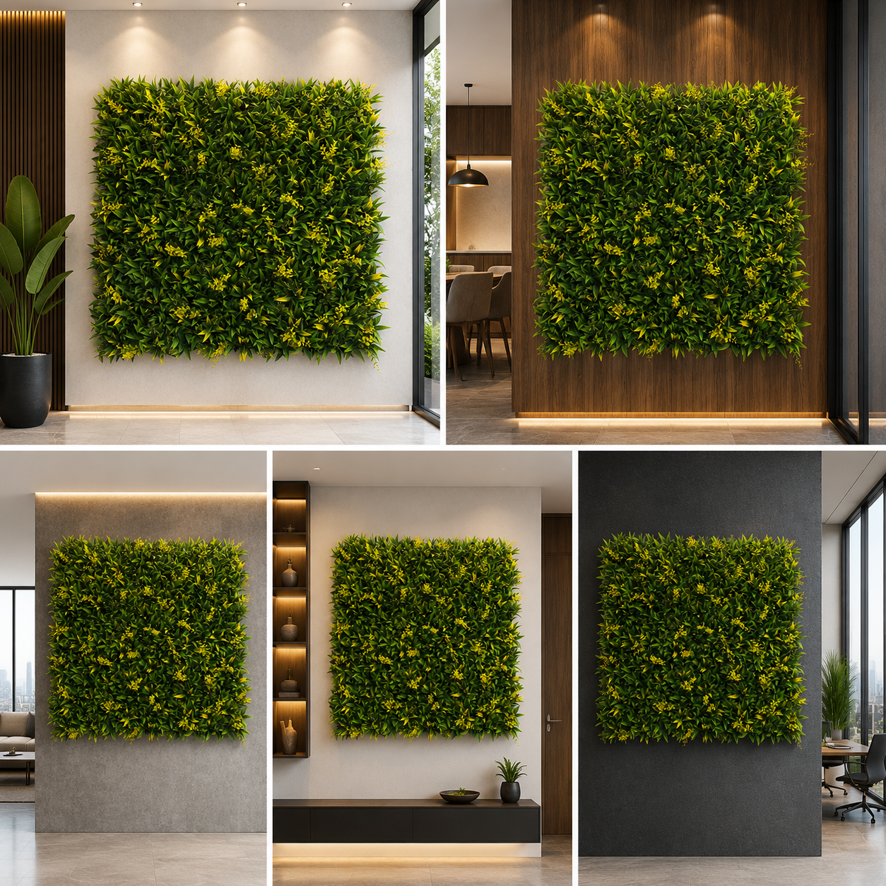 Premium Artificial Bamboo Style Green Wall Panel 50X50CM | Decorative Vertical Garden for Homes, Balconies, Offices & Commercial Spaces