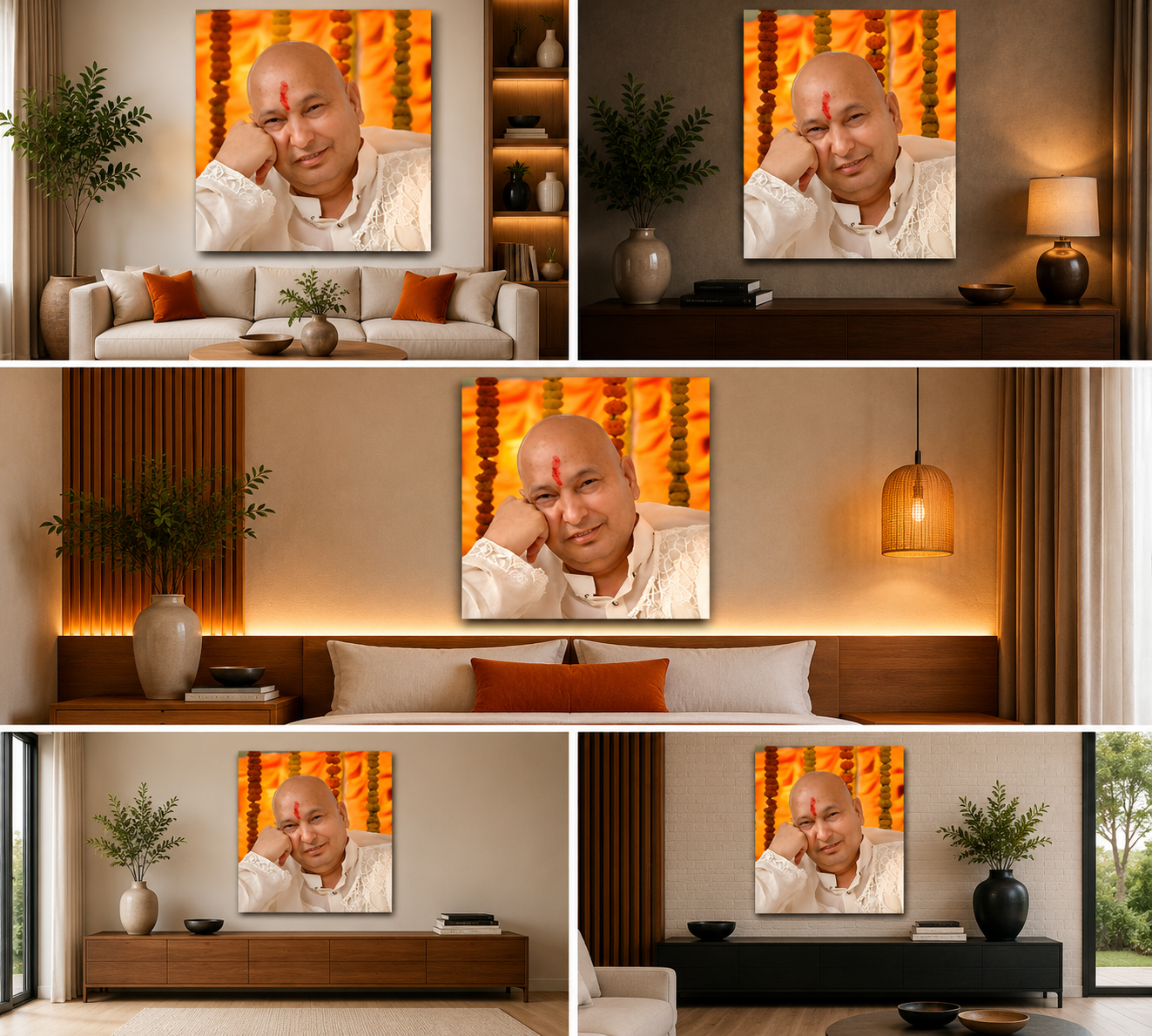 Guruji Swaroop Canvas Wall Art | Religious Photo Frame for Home Decor, Living Room & Temple
