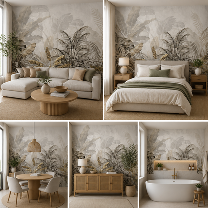 Banana Tree Garden Wallpaper Self Adhesive for Living Room