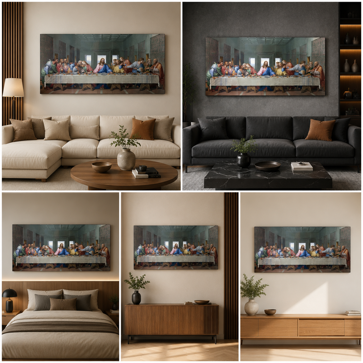 The Last Supper Canvas Wall Painting | Classic Christian Religious Wall Art