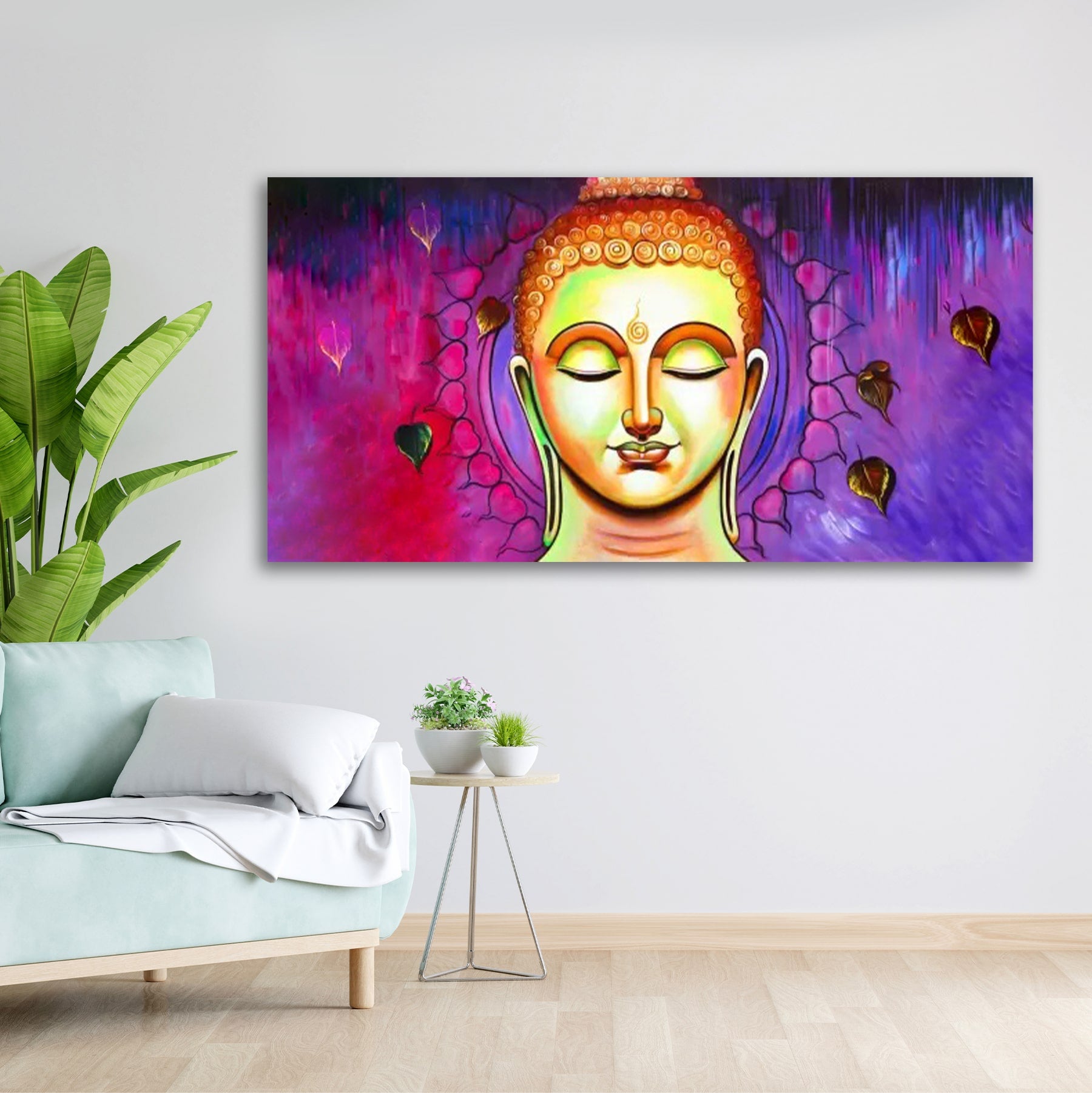 Auspicious Lord Buddha Painting Canvas For Wall Decor