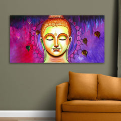 The Seven Colours Beautiful Lord Buddha Painting for Living Room Wall Decoration | Big Size Large Canvas Painting | Meditating Buddha Painting | Canvas Painting | Wall Frame | Gifts | Bedroom | Office Wall Decor | Wall Decor for Living Room