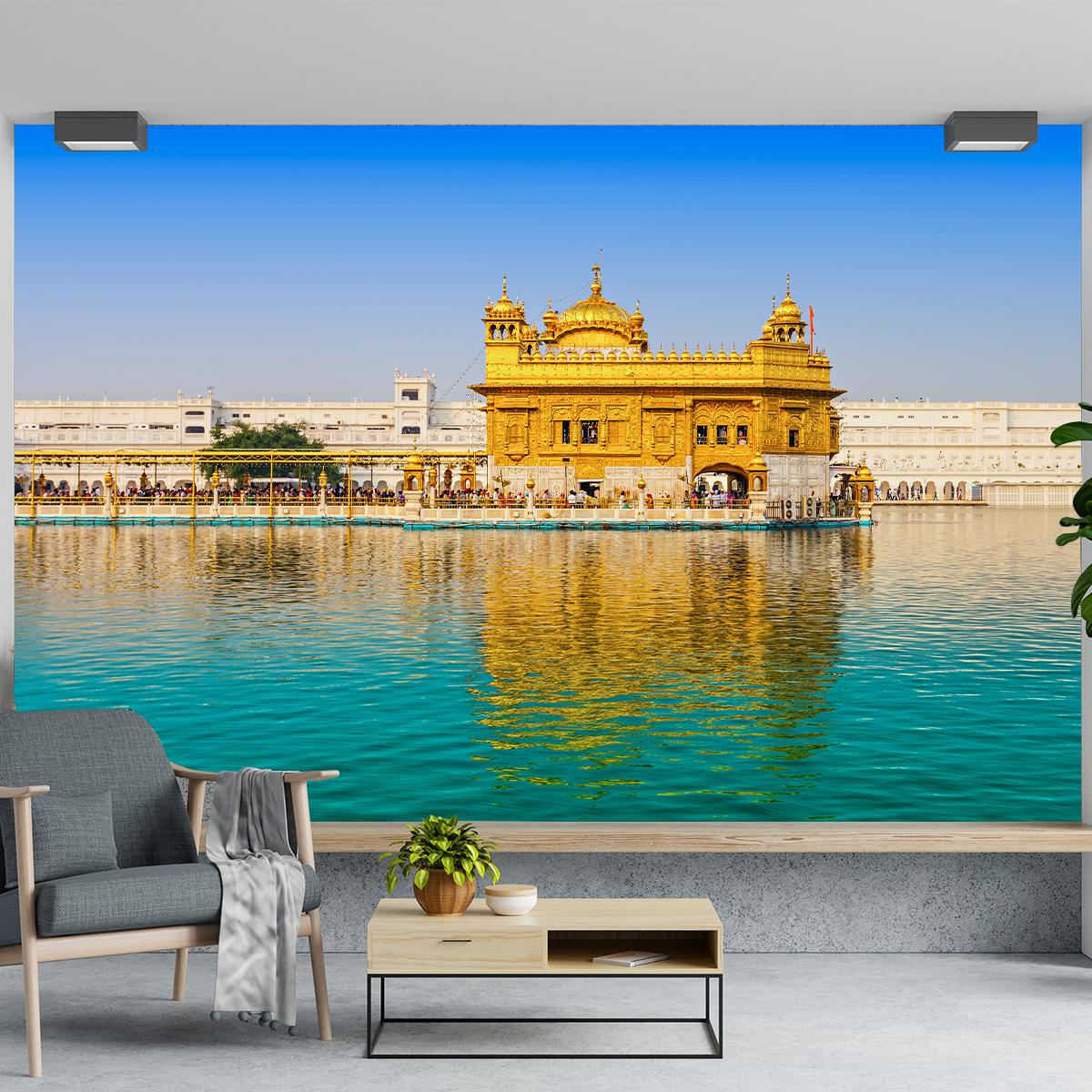 Golden Temple HD Self Adhesive Wallpapers