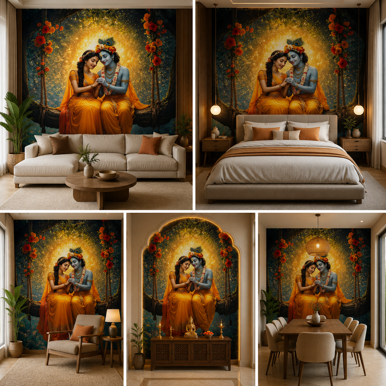 Radha Krishna Wallpaper | Peel & Stick Premium Wallpaper