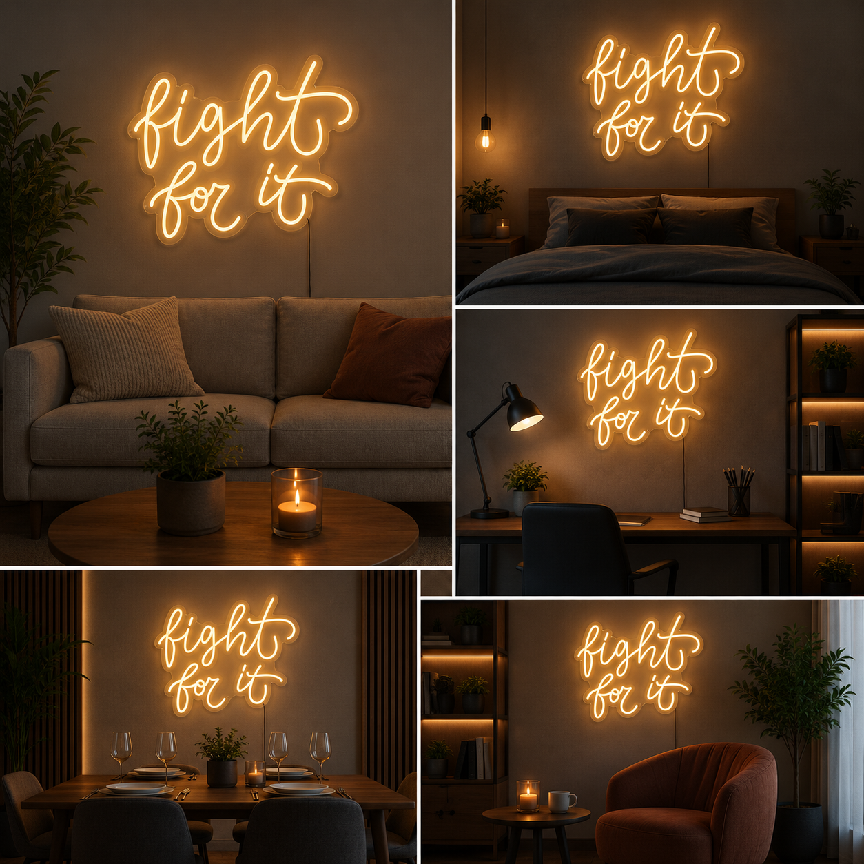 Fight For It Neon Sign Board – Custom Neon Light Wall Decor