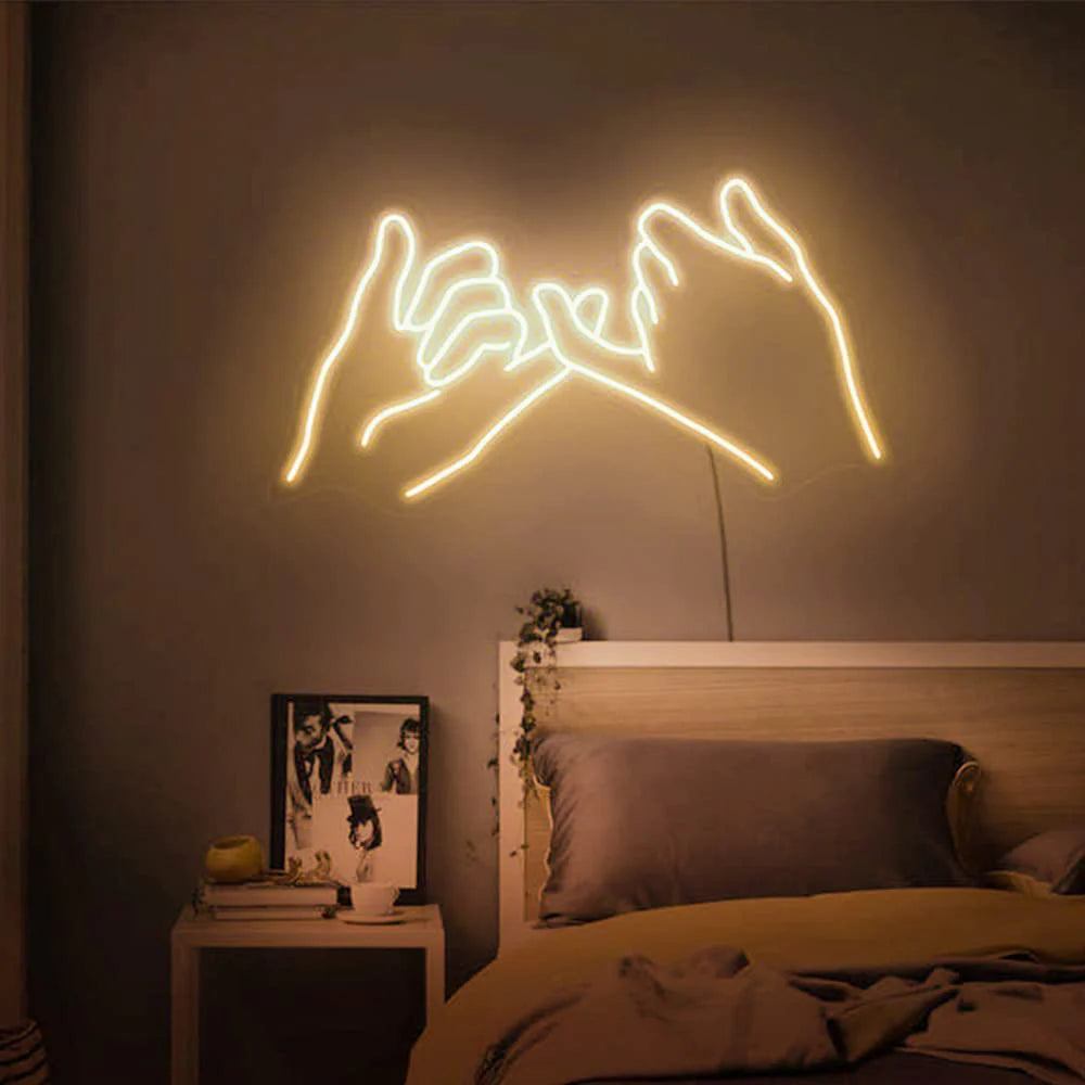 Beautiful Led Neon Light Sign Love Finger Connect