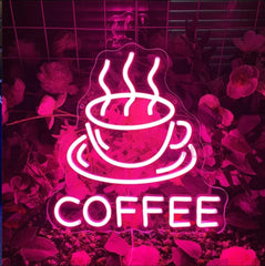 Led Neon Light Sign Coffee Cup  LED Neon Lights | Customized LED Neon Lights Name | Neon Lights Decor for Restaurants 