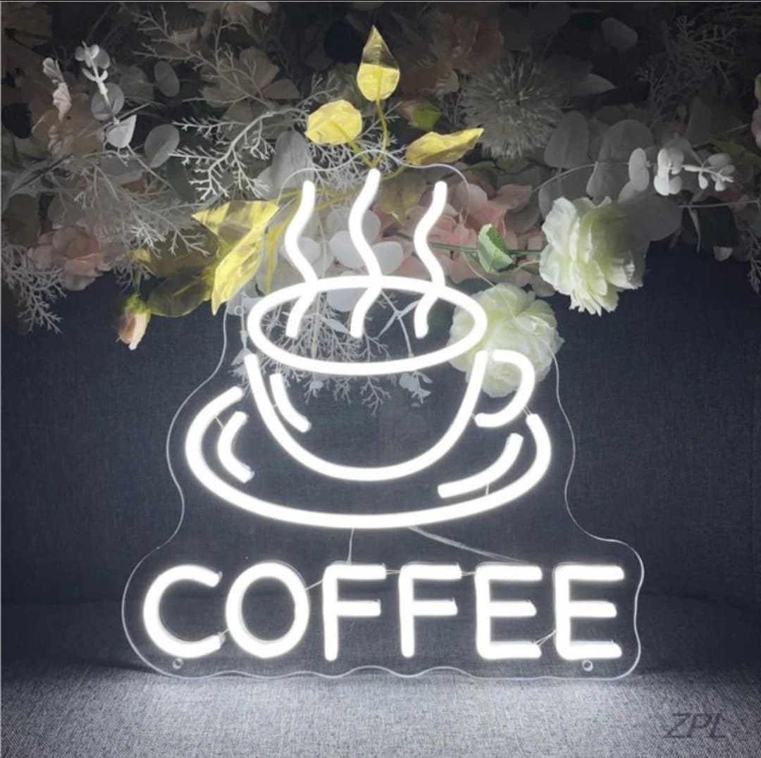 Led Neon Light Sign Coffee Cup  LED Neon Lights | Customized LED Neon Lights Name | Neon Lights Decor for Restaurants 