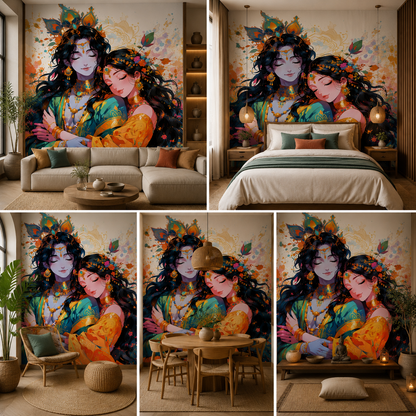 Radha Krishna Wallpaper | Peel & Stick Premium Wallpaper