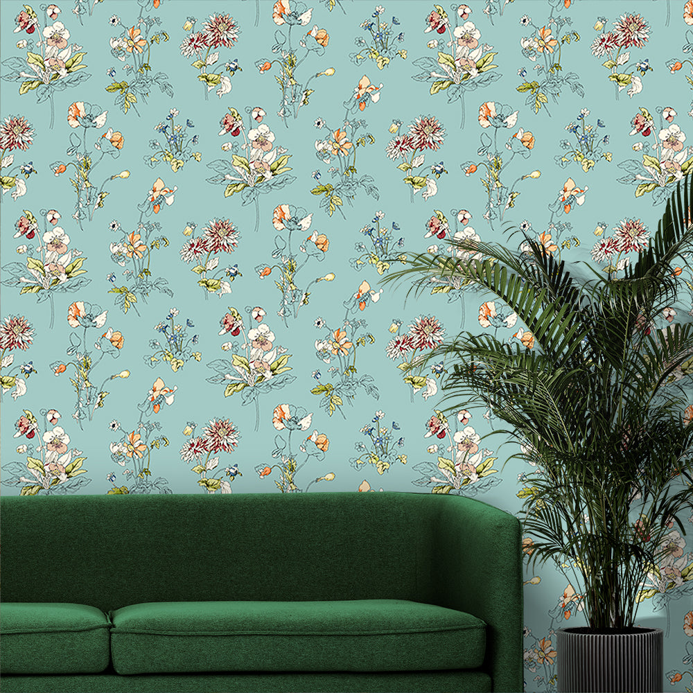 Flower Art Wallpaper Self Adhesive for Living Room