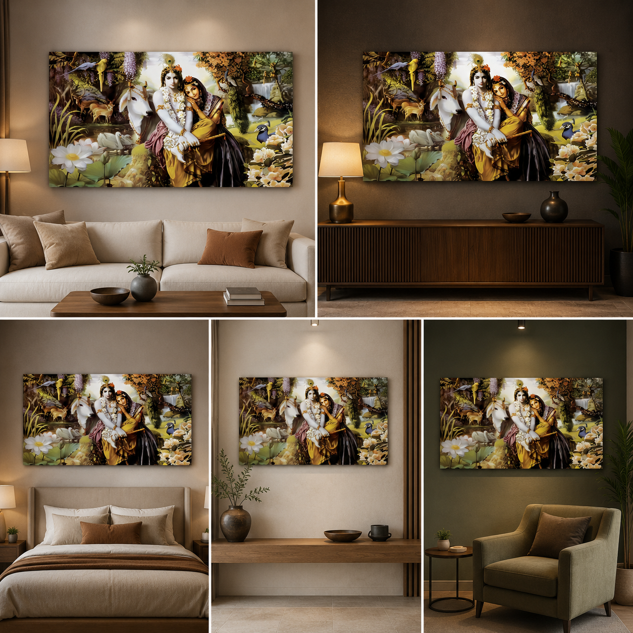Radha Krishna Painting Frame For Living Room Wall Decor