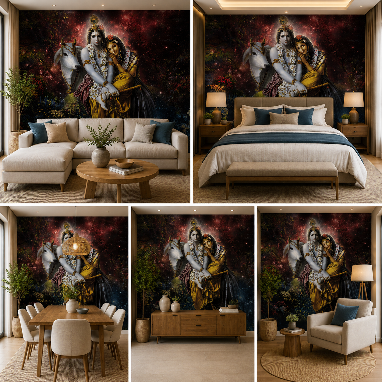 Radha Krishna Wallpaper for Living Room