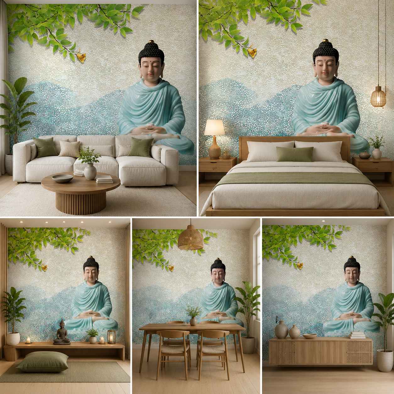 Premium Lord Buddha Wallpaper for Home Wall Self Adhesive