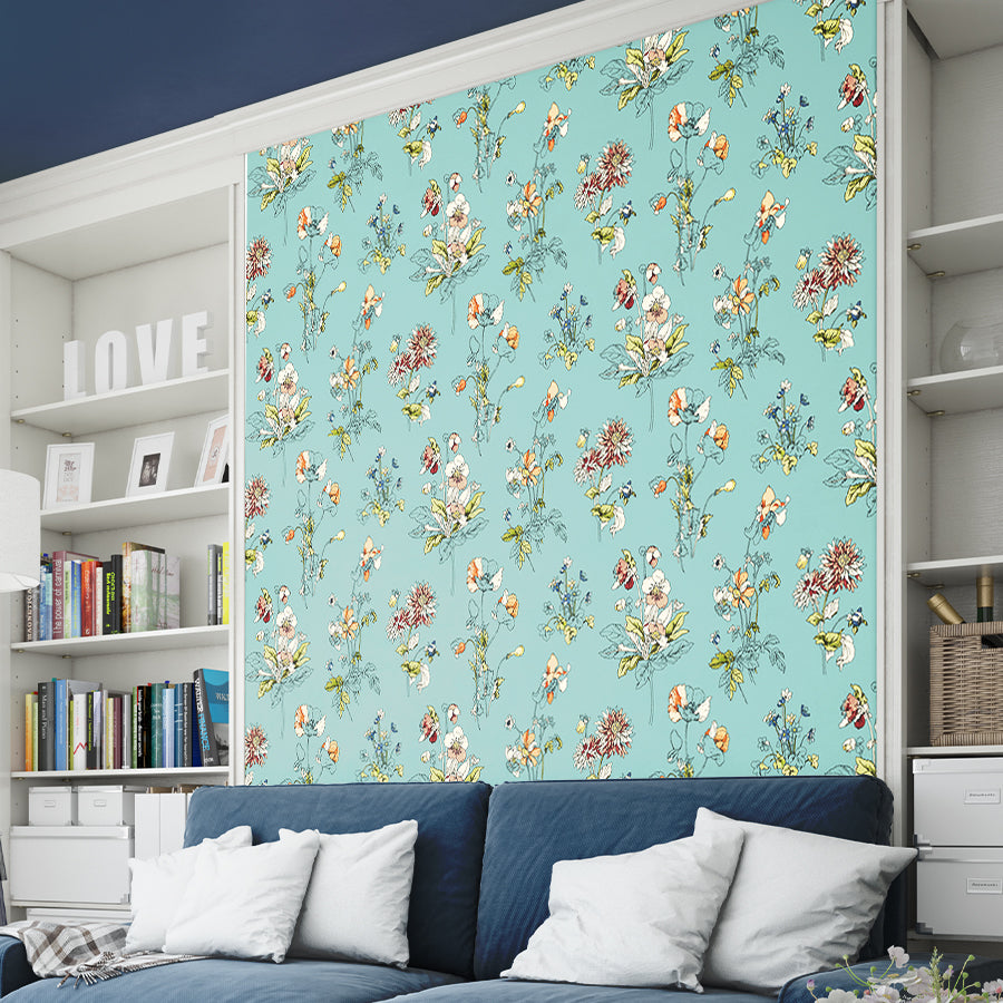 Flower Art Wallpaper Self Adhesive for Living Room