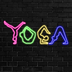 Beautiful Neon Light Wall Decors Yoga Postures Neon Light Wall Decorative