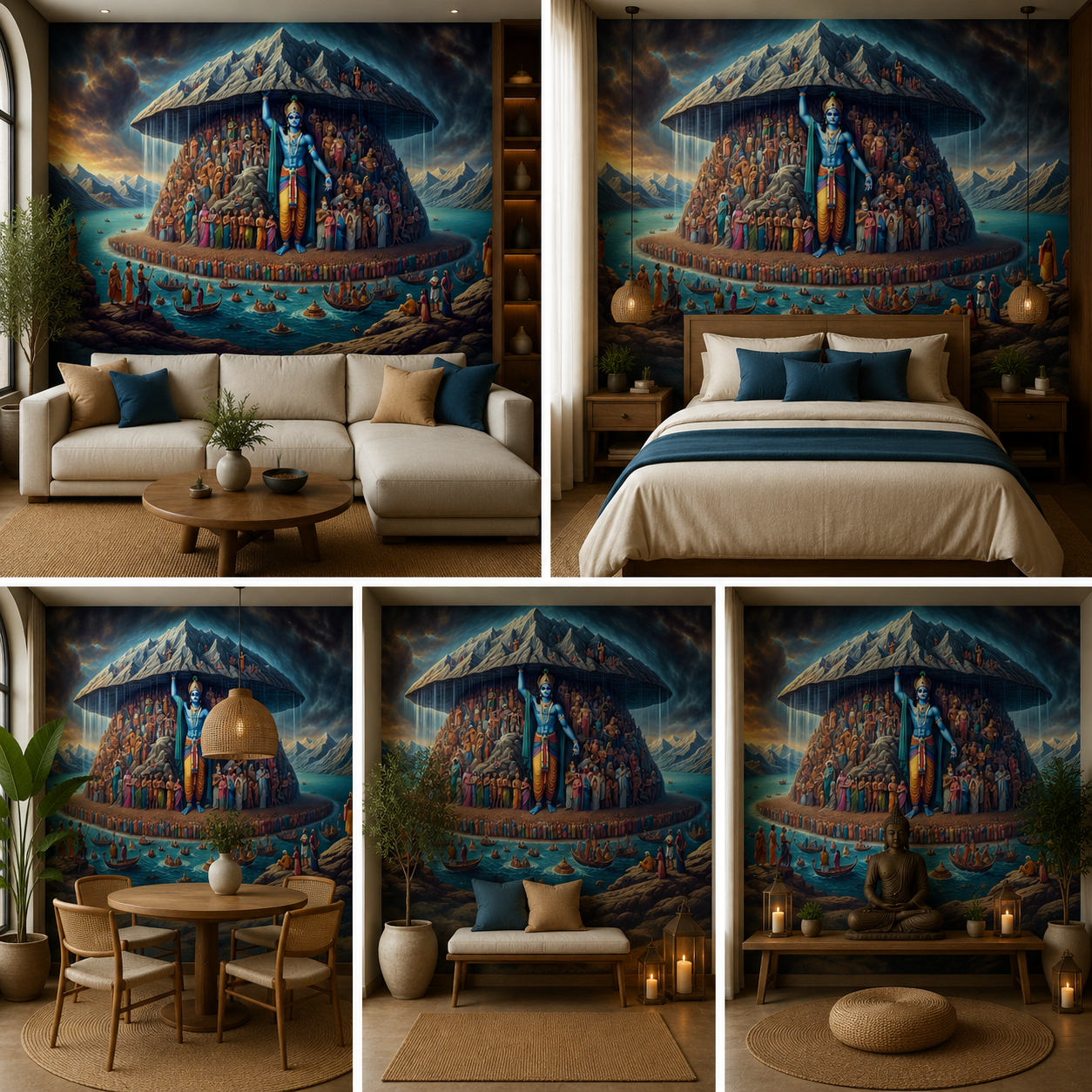 Lord Krishna Wallpaper | Peel & Stick Premium Wallpaper