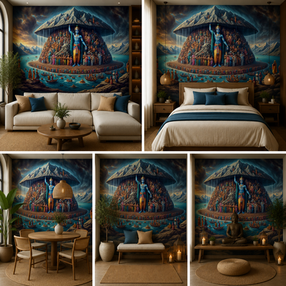 Lord Krishna Wallpaper | Peel & Stick Premium Wallpaper