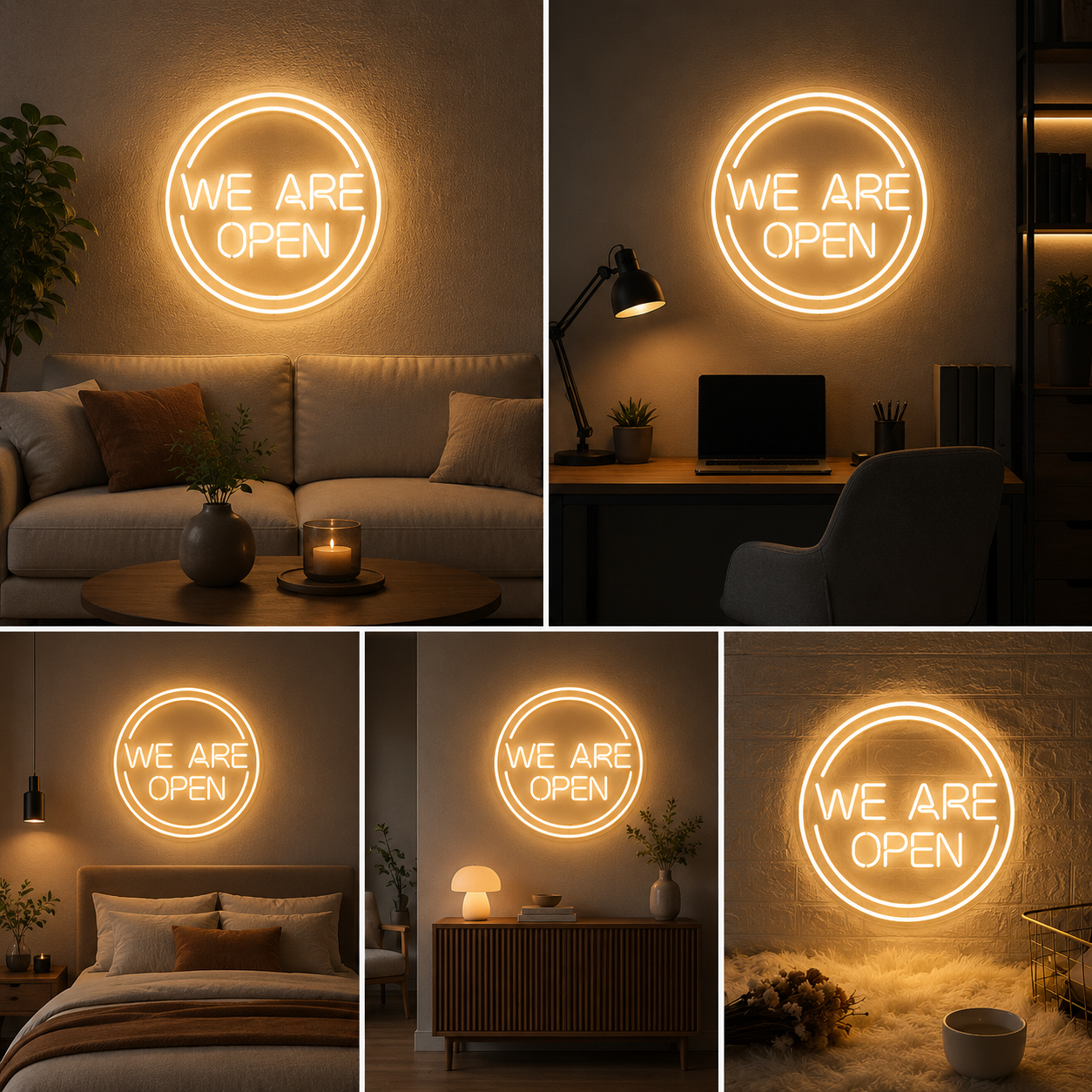 We Are Open Neon Sign Board – Custom Neon Light Shop Display Decor
