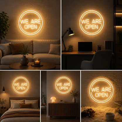 We Are Open Neon Sign Board – Custom Neon Light Shop Display Decor