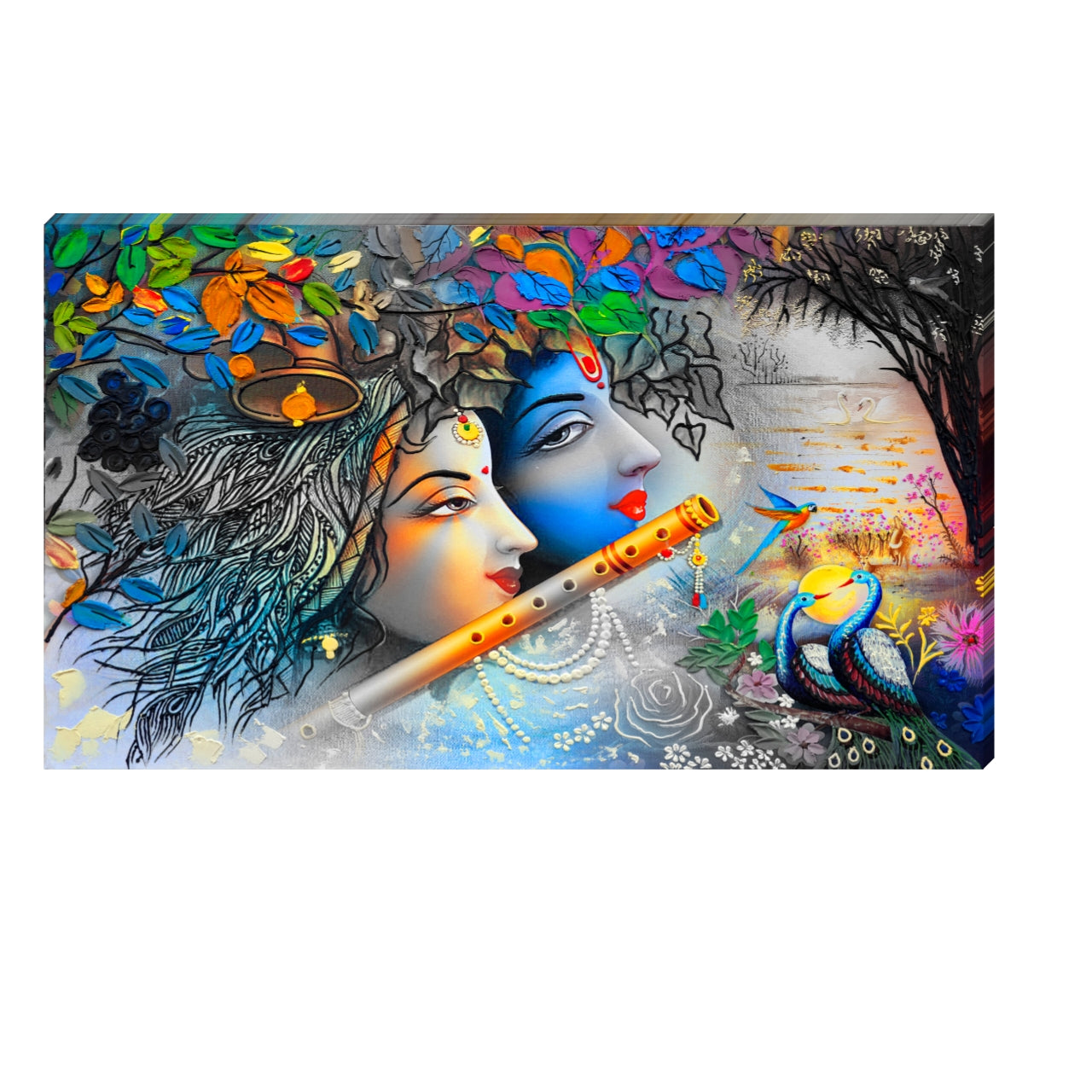 Radha Krishna Painting Frame for Wall Decor