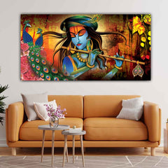 Beautiful Lord Krishna Wall Painting Frame for Living Room Wall Decors
