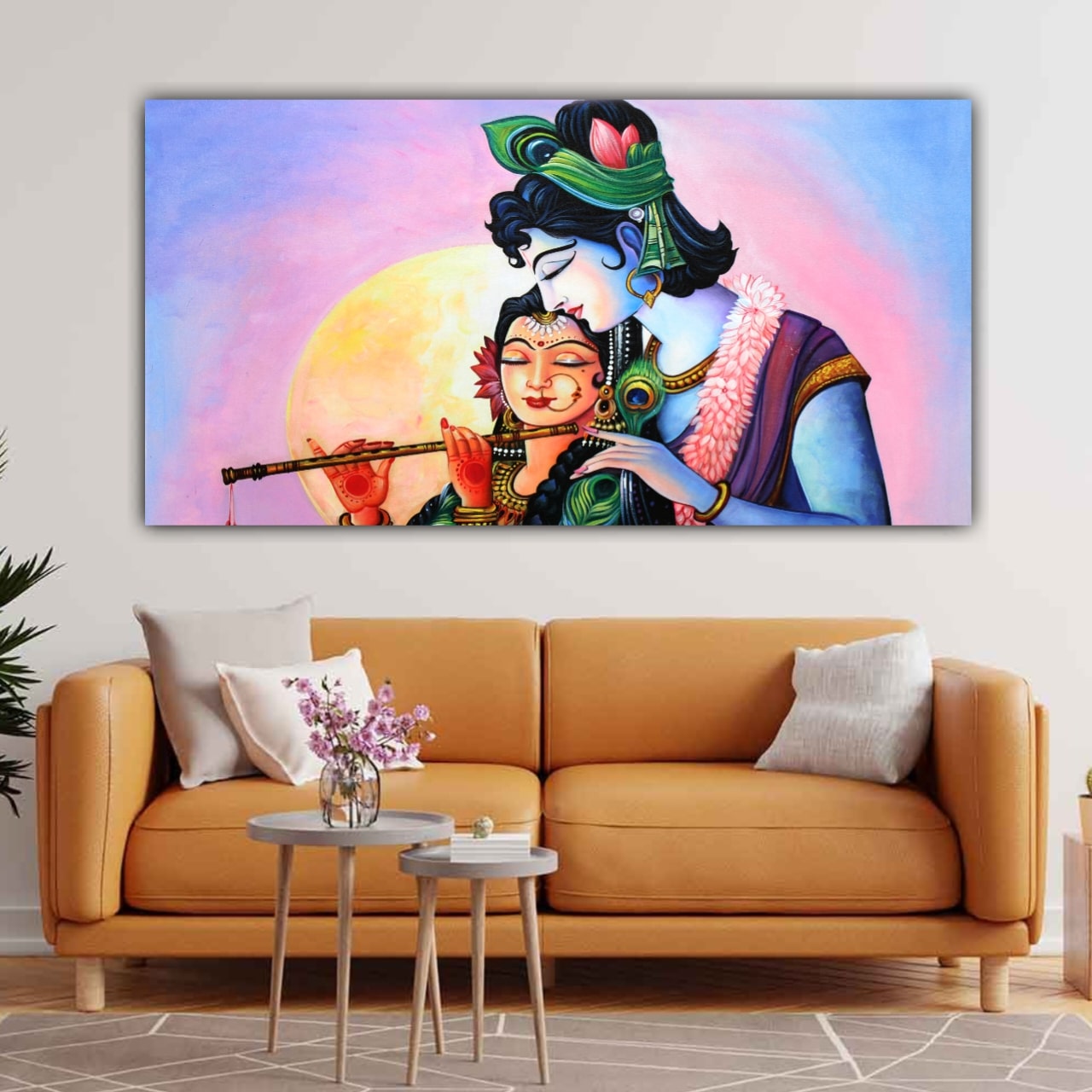 Radha Krishna Wall Painting Frame for Living Room Wall Decoration | Canvas Painting | Home Decor Gifts 